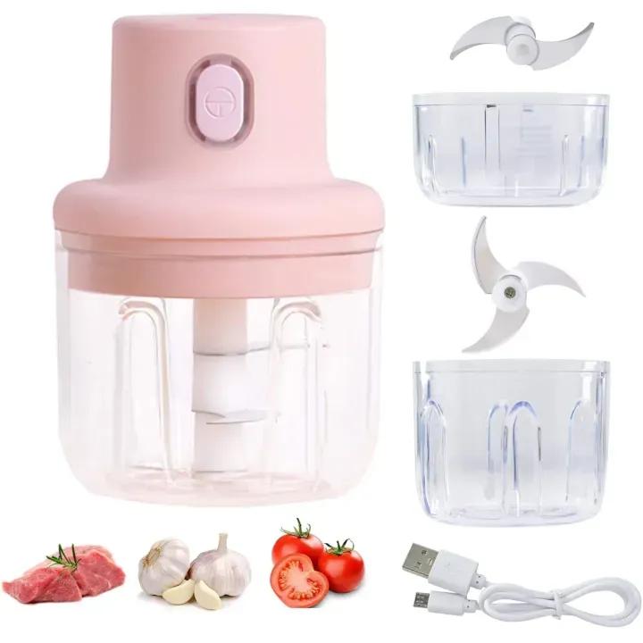 Pink Electric Food Chopper 250ml Portable ABS