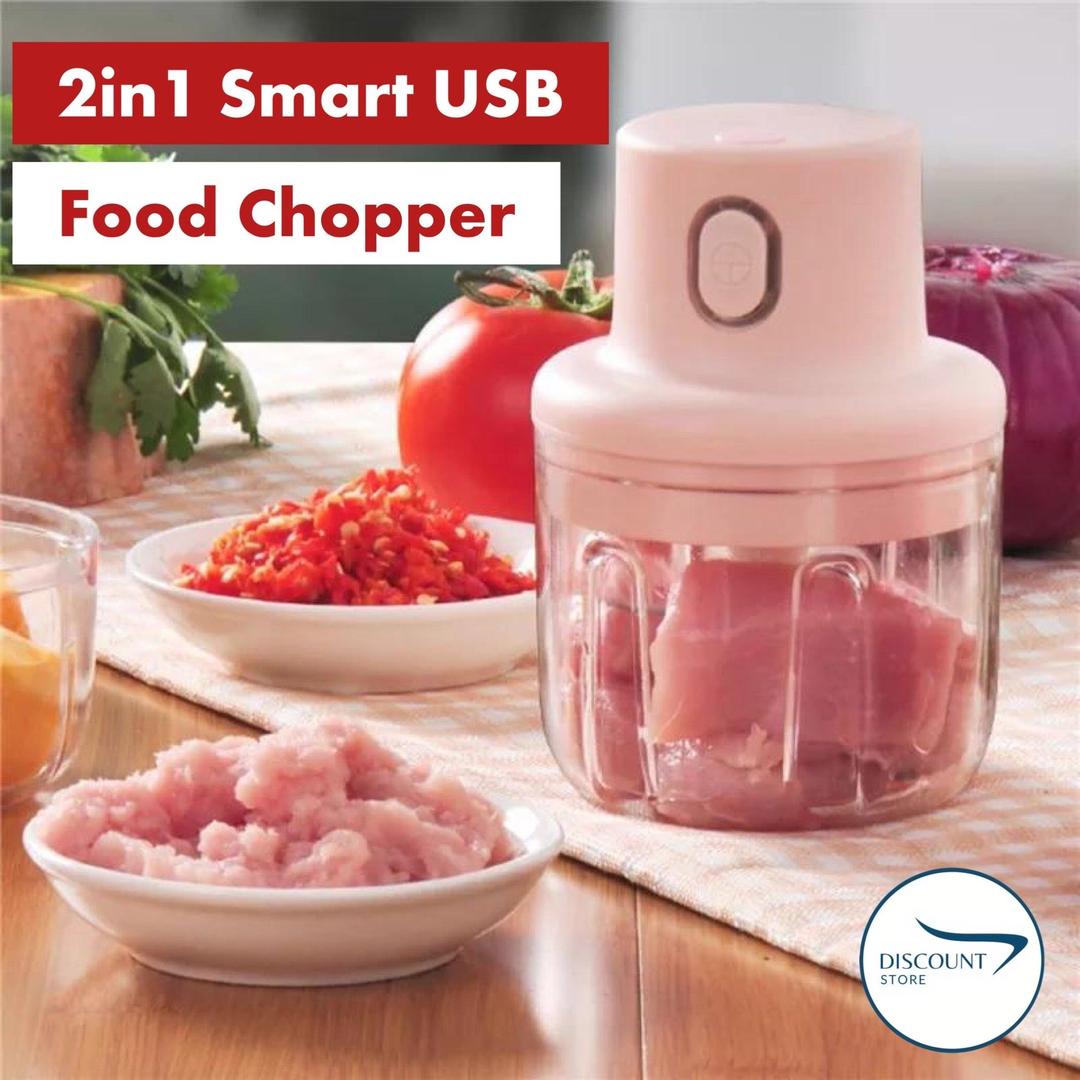 Pink Electric Food Chopper 250ml Portable ABS