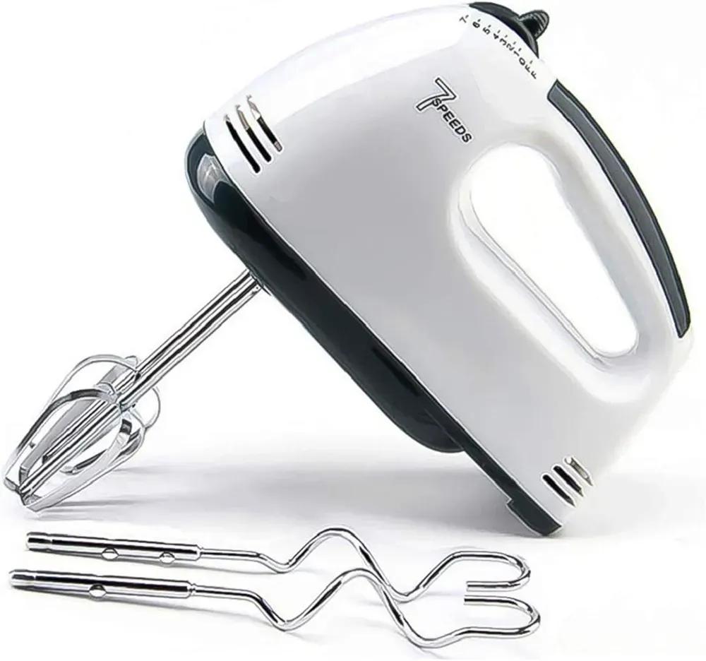 White 7-Speed Electric Hand Mixer with Attachments
